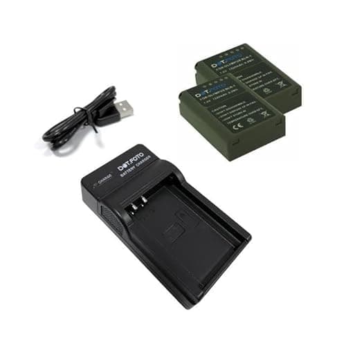 Image of Dot.Foto BLN-1 Premium 1220mAh Battery (2-pack) & BCN-1 type USB Battery Charger for Olympus OM-D E-M1, E-M5, E-M5 II, Pen E-P5, Pen-F, HLD-6
