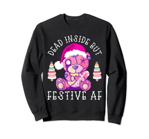 Image of Anti Xmas Dead Inside Goth Christmas Pastel Kawaii Xmas Sweatshirt