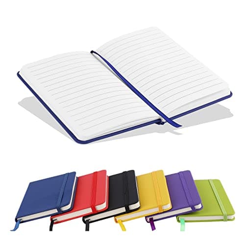 Image of A6 Notebooks, Pocket Notebook Note Pads Small Notebooks Hardback Notebook A6 Notepad Journal 160 Pages (80 Sheets)-Blue