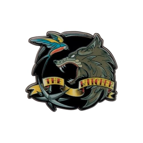 Image of The Witcher Enamel Pin Badge – Official Limited Edition Collectible with Geralt White Wolf, Ciri Swallow & Yennefer Obsidian Star Symbols – Individually Numbered (9,995 Worldwide)