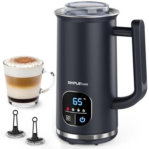 Image of SIMPLETASTE Milk Frother, 4-in-1 Electric Milk Steamer with LED Touch Screen, Automatic Warm and Cold Foam Maker and Milk Warmer for Latte, Cappuccinos, Macchiato