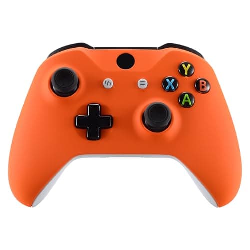 Image of eXtremeRate Orange Faceplate Cover, Soft Touch Front Housing Shell Case, Comfortable Soft Grip Replacement Kit for Microsoft Xbox One X & One S Controller