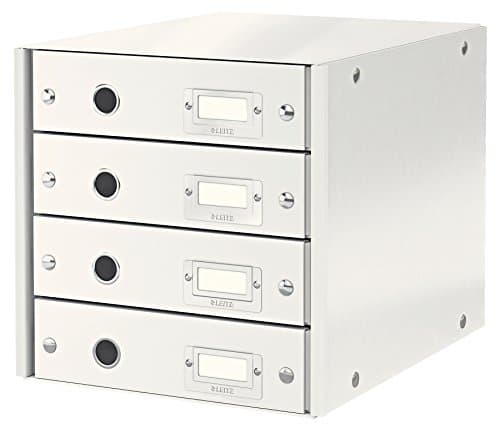 Image of Leitz Drawer Cabinet, 4 Drawers, A4, Click and Store Range 60490001 - White