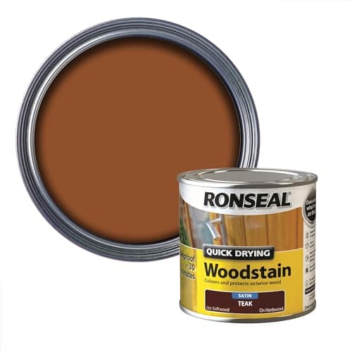 Image of Ronseal QDWST250 250ml Woodstain Quick Dry Satin - Teak