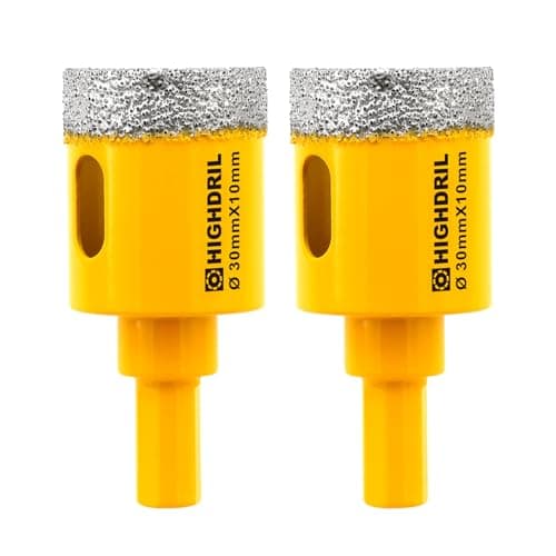 Image of HIGHDRIL 2Pcs Diamond Core Drill Bit,Diameter 30mm Vacuum Brazed Hole Saw for Concrete Granite Marble Glass Porcelain Tile Masonry Brick,Triangle shanks