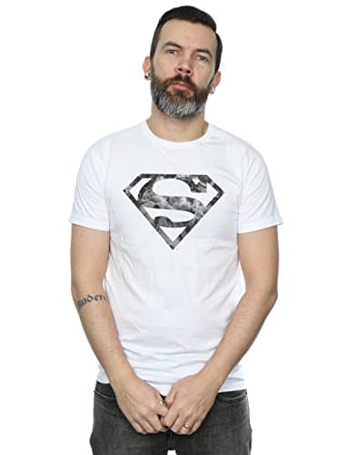 Image of DC Comics Men's Superman Marble Logo T-Shirt XX-Large White
