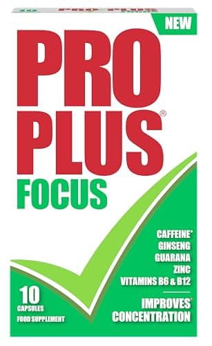 Image of Pro Plus Focus 10 Capsules - Caffeine - Ginseng - Guarana - Zinc - Vitamins B6 & B12