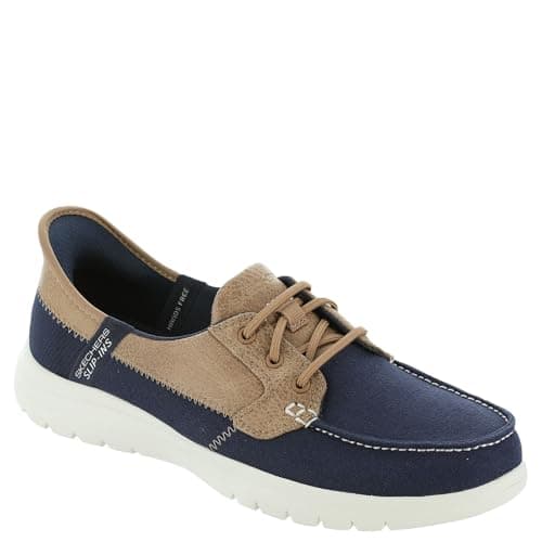 Image of Skechers Women's On-The-Go Flex Palmilla Sneaker, Navy Textile, 5 UK