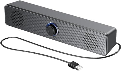 Image of IKHPHE USB Computer Speakers, Portable PC Speaker,Bluetooth Computer Speakers for Desktop, Laptop, Notebook, Wired Mini Soundbar Speakers, Plug and Play,USB Powered
