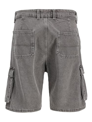 Image of JACK & JONES Male Cargo Shorts Baggy Fit Cargo Shorts, Grey Denim, M