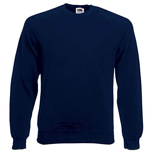Image of Fruit of the Loom Childrens/Kids Unisex Raglan Sleeve Sweatshirt (9-11) (Deep Navy)