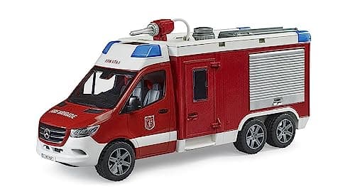 Image of Bruder MB Sprinter Fire Truck with Light and Sound Module – 1:16 Fire Engine Toy Vehicle for Children 4+
