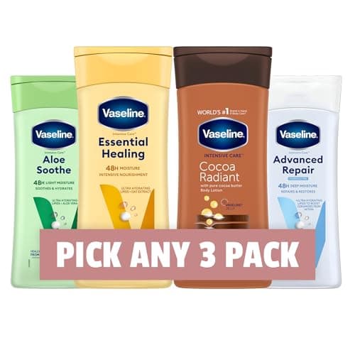 Image of Vaseline Intensive Care Body Lotion 200ml | Cocoa Radiant, Aloe Soothe, Advanced Repair, Essential Healing | Choose Any 3 Pre-Built Unique Pack Bundle | 48-Hour Moisture for Nourished, Healthy Skin