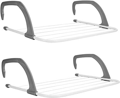 Image of Rainberg 2 X 5 Bar Radiator Folding Airer Radiator Towel Holder Clothes Dryer Rack Rail | Install on any Radiator in any room.