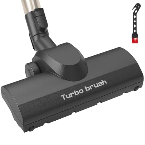 Image of SheildOn Turbo Brush Vacuum Head Attachment for Miele Vacuums, Black Turbine Floorhead with Roller Bristles for Pet Hair, Carpet, Rug, Hard Floor Cleaning