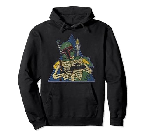 Image of Star Wars Boba Fett Skeleton Triangle Patch Pullover Hoodie