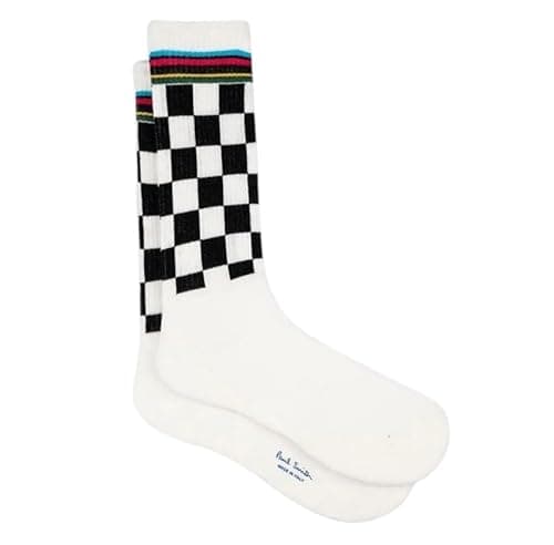 Image of Paul Smith PS Sport Check Socks Black White Multicoloured Top. One Size.