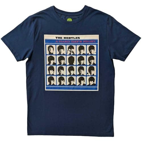 Image of The Beatles T Shirt A Hard Days Night Album Cover Official Unisex Denim Blue M