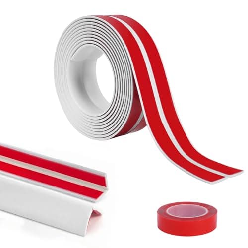 Image of Flintronic 3M PVC Inside Outside Corner Trim, Self-Adhesive Edging Trim for Wall and Tile Edges, Peel and Stick Corner Strip, Flexible Edges Decoration for Furniture, Windows, Tables (40mm/White)