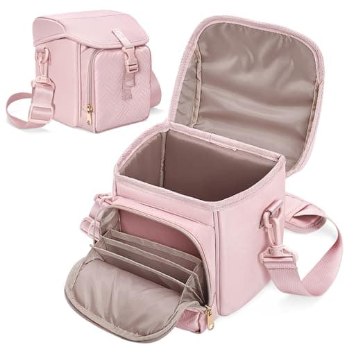 Image of Prokva Camera Sling Bag Compatible with Polaroid Now 2nd Generation I-Type, Now+ 2nd Gen I-Type, Now, Now+, OneStep+, OneStep 2 VF Instant Camera, Camera Crossbody Bag with Adjustable Strap, Pink