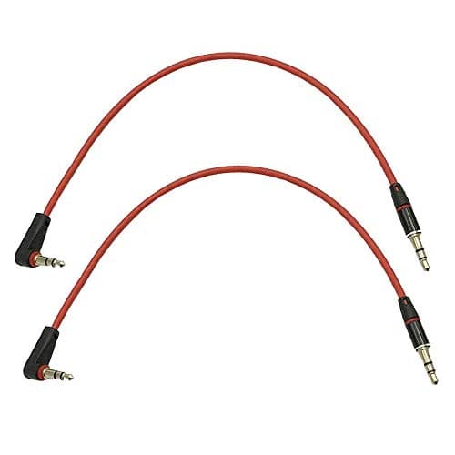 Image of LiKuCo 2Pack Short 8inch Right Angle 3.5mm Male to Male Aux Audio Cable/Aux Cord For Headphone, Car Audio Jack, Stereo Speaker, MusicPlayer with Gold Plated