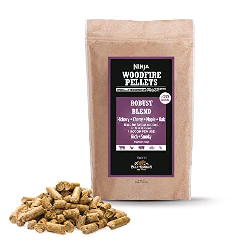 Image of Ninja Woodfire Pellets, Robust Blend, 900g Bag, Up to 20 Cooking Sessions, Hardwood Pellets, Only for use with Ninja Woodfire range, XSKOGRBLPL2UK