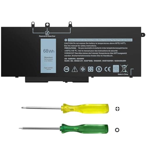 Image of GJKNX Battery Replacement for Dell Latitude 5480 5580 5280 5288 5488 5590 5591 5490 5491 5495 E5480 E5580 E5490 E5590 Precision 15 3520 3530 Series GD1JP DY9NT 5YHR4 451-BBZG [68Wh 7.6V]
