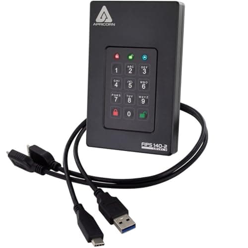 Image of Apricorn Aegis Fortress L3 - FIPS Level 3 Validated, 2TB USB 3.0 Hardware Encrypted Portable Hard Drive with PIN Access (AFL3-2TB)