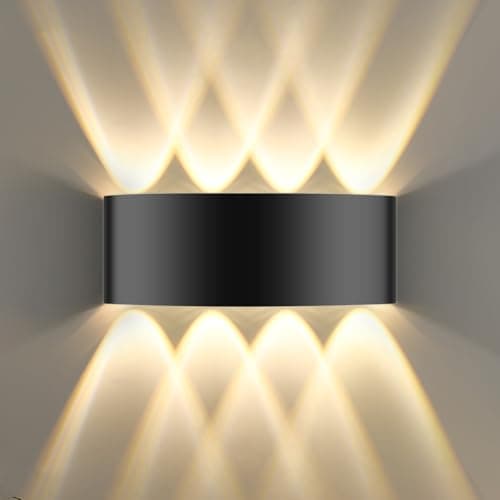 Image of Oumida LED Wall Lights Indoor Modern Black Wall Wash Lights 8W 3000K IP65 LED Sconce Up and Down Wall Lamp for Living Room,Bedroom,Hallway (1 Pack)