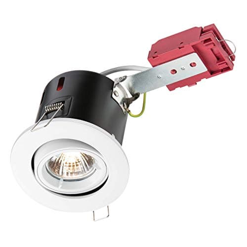 Image of Knightsbridge VFAVRSGICW Tilt IC Fire Rated Downlight Gimbal, Metal, White GU10, 50 W, 230 V
