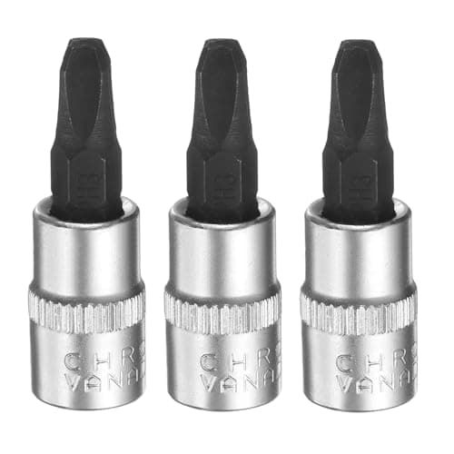 Image of sourcing map 3pcs PH3 Phillips Bit Socket 1/4" Square Drive Cross Head Extension Impact Bit Power Nut Driver Set S2 & CR-V Steel Socket Ratchet Wrench Bits, Silver Black