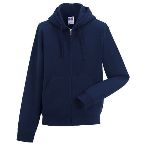 Image of Russell Mens Authentic Full Zip Hooded Sweatshirt / Hoodie (L) (French Navy)