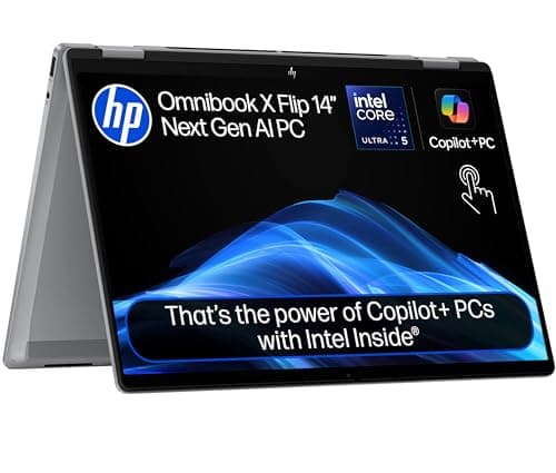 Image of HP OmniBook X Flip NGAI 14" Laptop | CoPilot+ PC | Intel® Core™ Ultra 5-226V Processor | 16GB RAM | 512GB SSD | Intel® Arc™ 130V | 2K IPS Touchscreen | Up to 22.75Hr Battery | Windows 11 | 14-fm0005sa