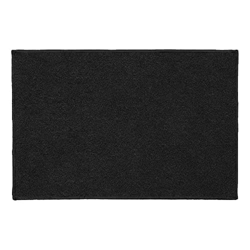 Image of JVL Eden Machine Washable Latex Backed Doormat, 40x60cm, Black