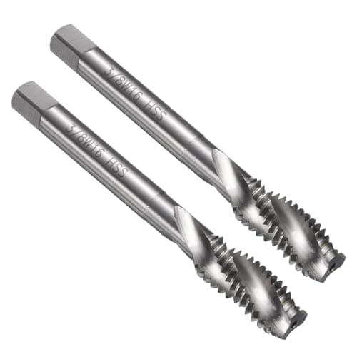 Image of sourcing map 2pcs Spiral Flute Thread Taps 3/8-16 BSW H2 Machine Threading Tap Bit, Uncoated Screw Tapping Repair Tool, M2 High-Speed Steel (HSS6542)