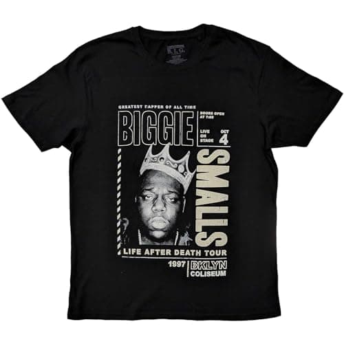 Image of Biggie Smalls Life After Death Tour Official Tee T-Shirt Mens Unisex (XX-Large) Black