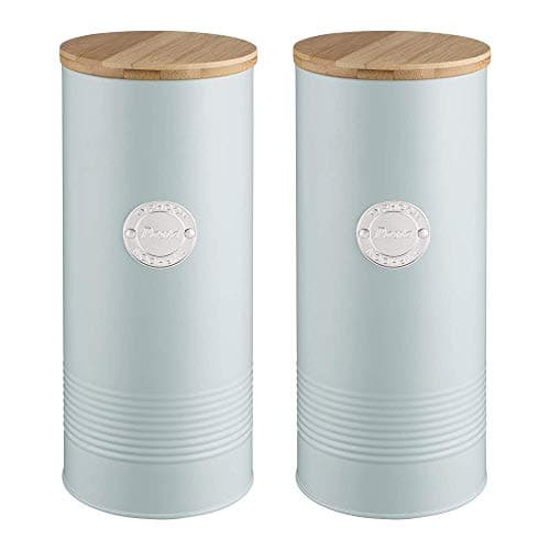 Image of Typhoon Wooden Top Living Pasta Storage Canister 2.5 Litre Blue (Pack of 2)