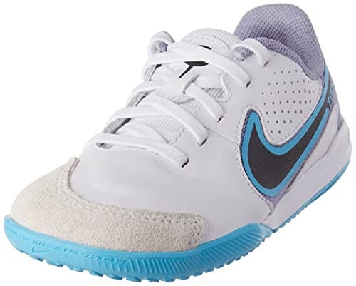 Image of NIKE Jr. Tiempo Legend 9 Academy Ic Sneaker, White Black Baltic Blue Pink Blast, 5.5 UK