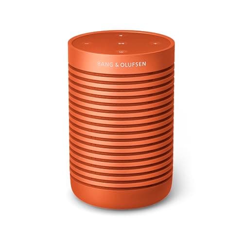 Image of Bang & Olufsen Beosound Explore – Portable Bluetooth Speaker, Waterproof (IP67), Outdoor Loud Speaker for Travel, Home & Camping, 360 Degree Sound, 27 Hours Battery Life - Bonfire Orange