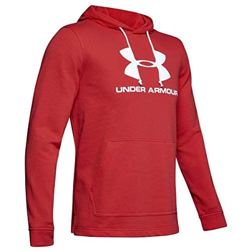 Image of Under Armour Men Sportstyle Terry Logo Hoodie - Martian Red/White, Medium