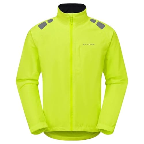 Image of Ettore Mens Cycling Jacket Waterproof Breathable High Visibility - Night Eagle Evo - Yellow - M