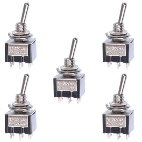 Image of 5 x On/On Mini Toggle Switch DPDT