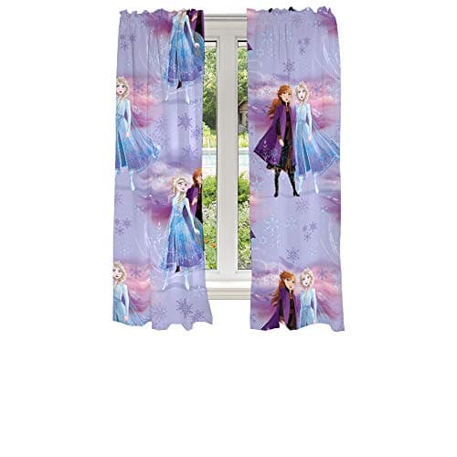 Image of Franco Kids Room Window Curtains Drapes Set, 82 in x 63 in, Disney Frozen 2(Prints may vary)