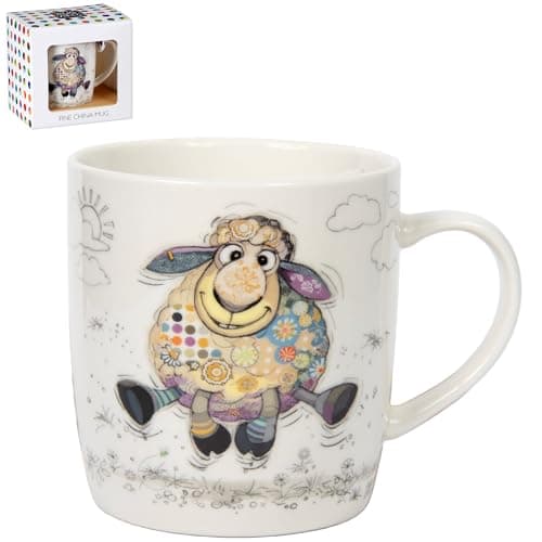 Image of Lesser & Pavey Bug Art Sasha Sheep Mug for Hot Drinks | Fine China Mugs for Kitchen & Home | Reusable Ceramic Cups for Every Occasion | Durable Tea Cups for Long-Lasting Use