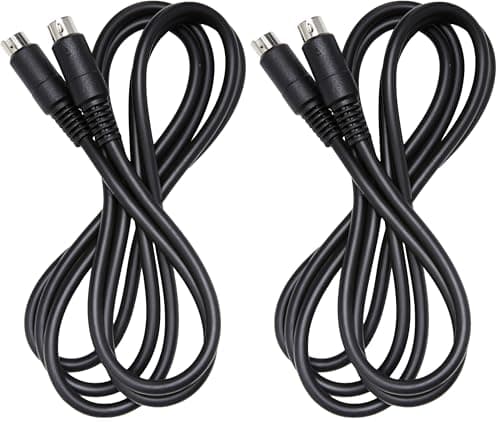 Image of PROSIGNAL PSG00150 6 Pin Mini-DIN (PS/2) Plug to Plug Lead, 1.5m, Black (Pack of 2)