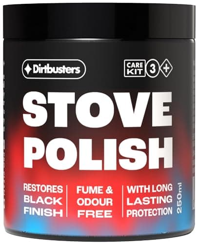 Image of Dirtbusters Stove Polish For Log Burners & Grates Restore To Black, Non toxic Alternative To Stove Paint (250ml)