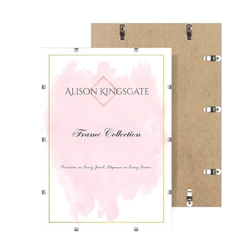 Image of Alison Kingsgate 70X50CM Clip Frames Frameless Picture Frame with Shatter-Resistant Perspex & Sturdy MDF Back Borderless Clip Photo Frame for Posters, Certificates, Art & Wall Decor