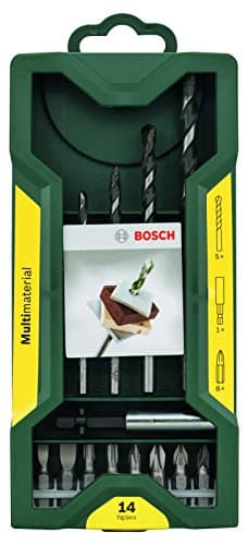 Image of Bosch 2607017161 "MINI X-Line" Multi-Purpose Drill Bit Set, Silver/Black, Set of 14 Piece