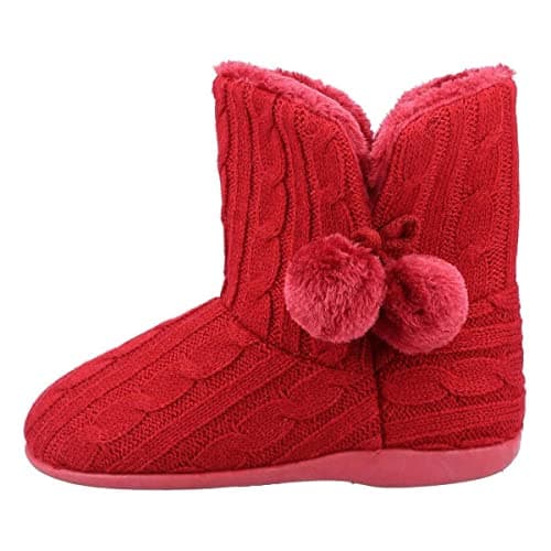 Image of Fleet & Foster Apple Womens Red Bootie Slipper - Size 6 UK - Red