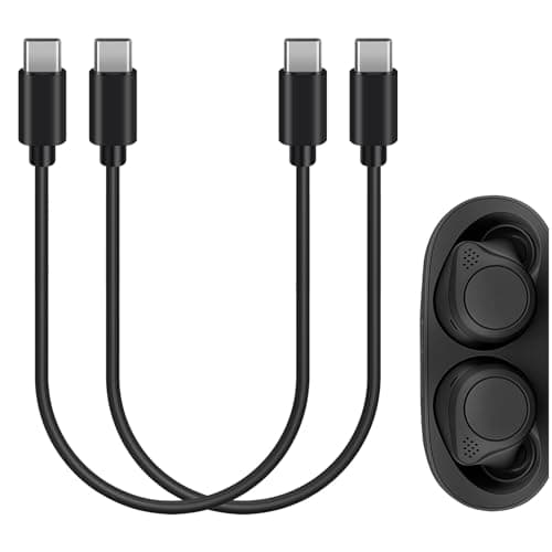 Image of GEEKRIA Type-C Earbuds Short Charger Cable Compatible with Jabra Elite 10 Gen 2, Elite 10, Elite 85t, Elite 8 Active, USB-C to USB-C Replacement Power Charging Cord (1ft/30cm 2Pack)